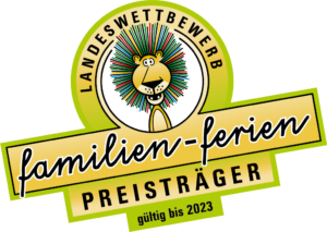 Preisträger-Logo vom Landeswettbewerb für Familien-Ferien