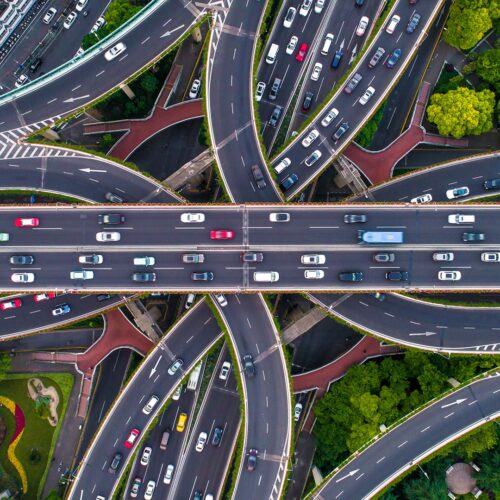 Luftaufnahme von Shanghai Highway