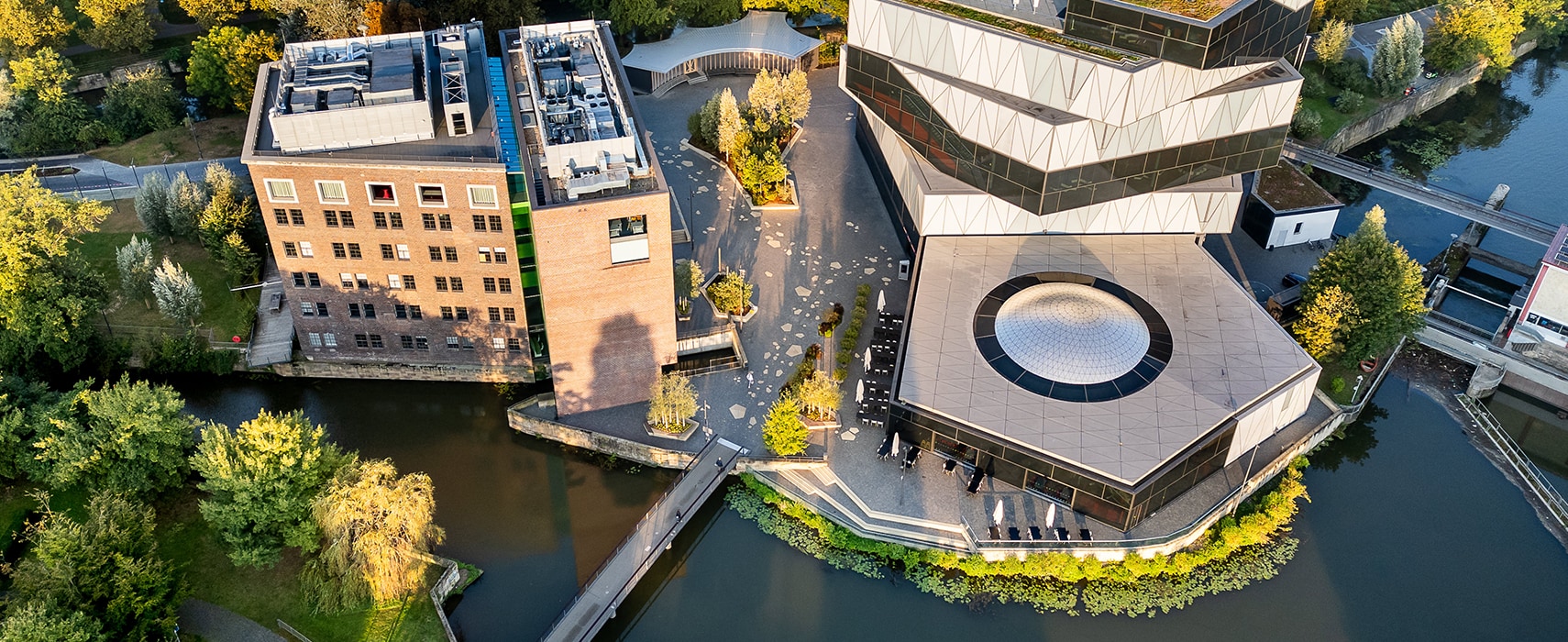 Luftbild experimenta Gebäude