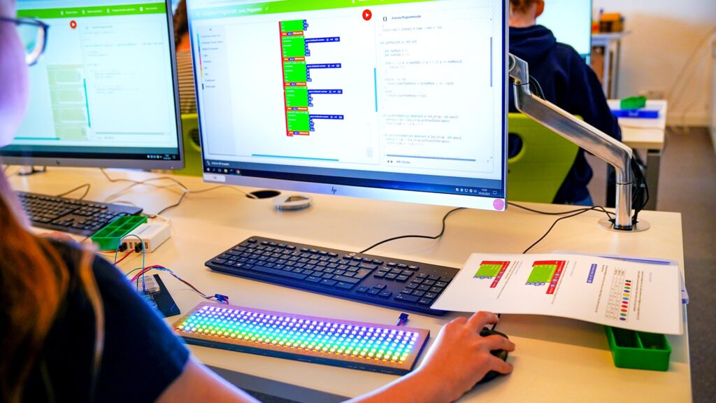 Schülerin am Computer